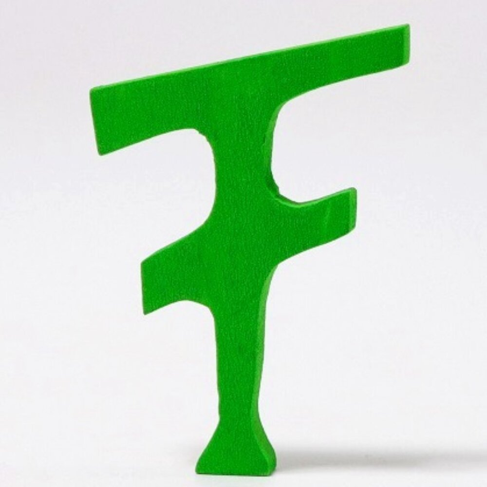 NWT Grimm's Wooden Toys Anthroposophical Letter F